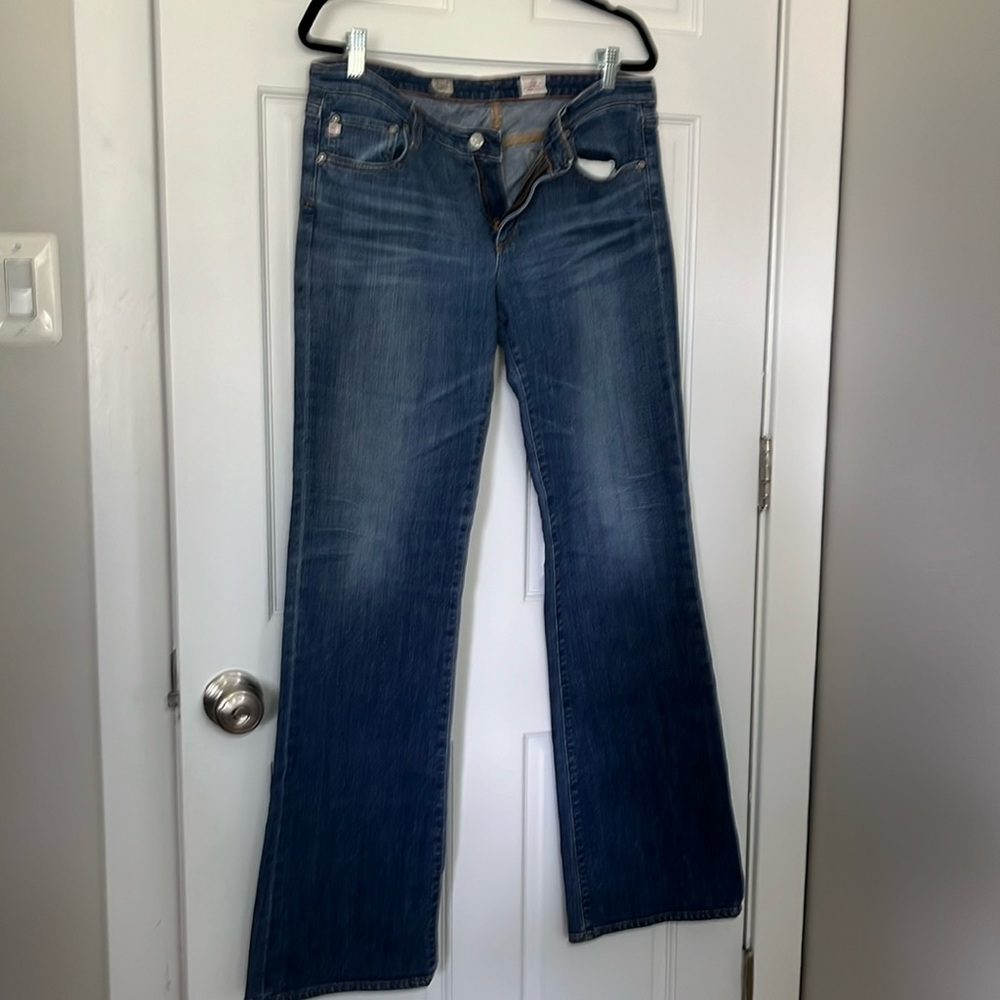 AG angel boot cut 32R. Some wear on bottoms in back. See pic.
